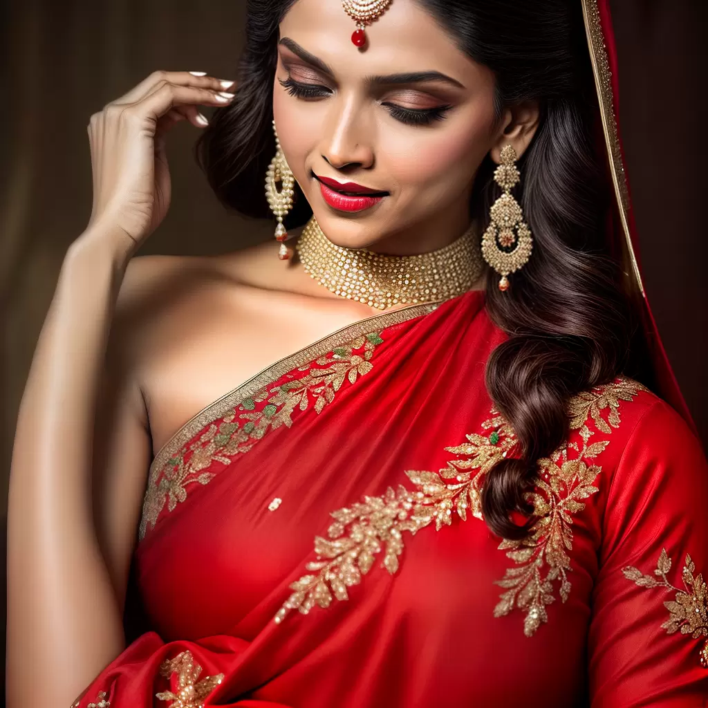 Deepika Padukone Vestido Rojo Bollywood Fotos
