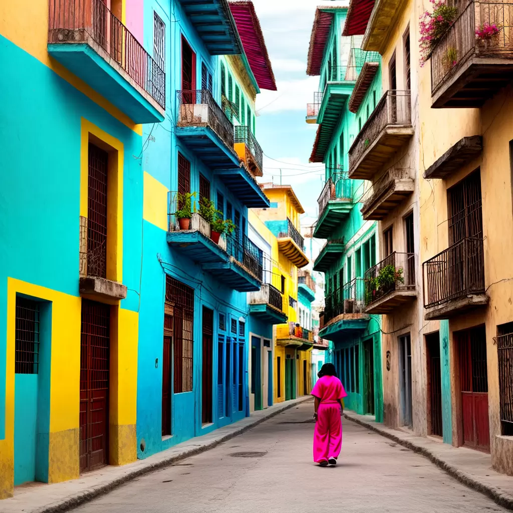 Fondos de Pantalla Cubana Calle Tropical Moda Colorido descargar imagenes