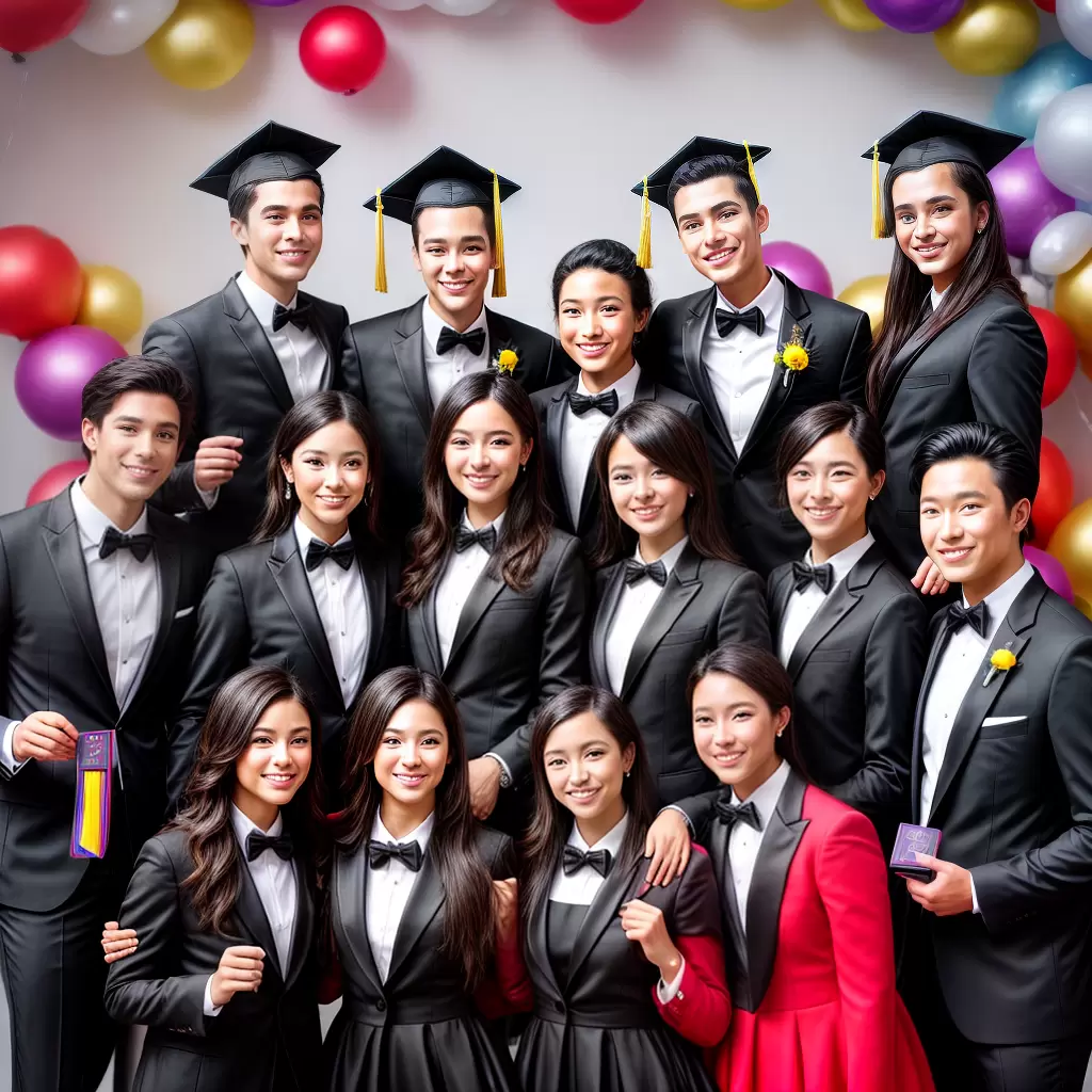 Fotos Graduación Sonrisas Diplomas Colores Escenario