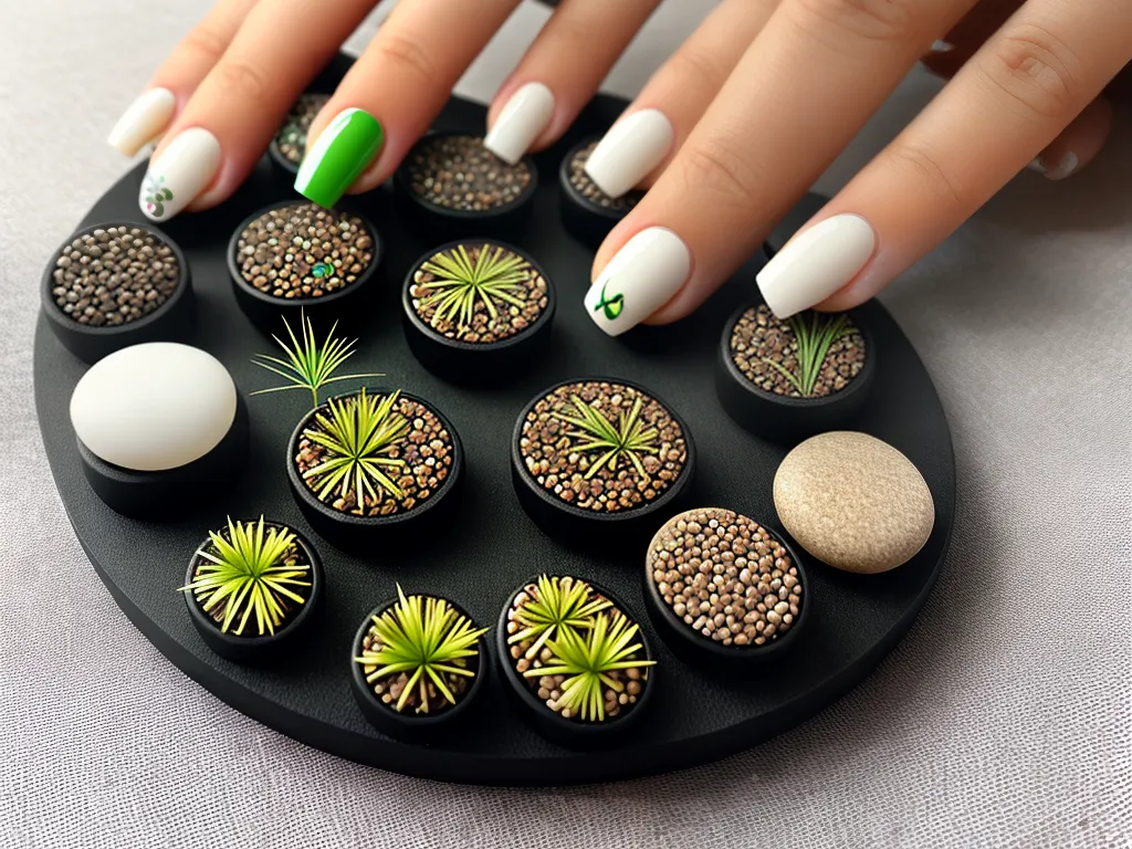 Ideas de uñas decoradas con tema de jardín zen 4