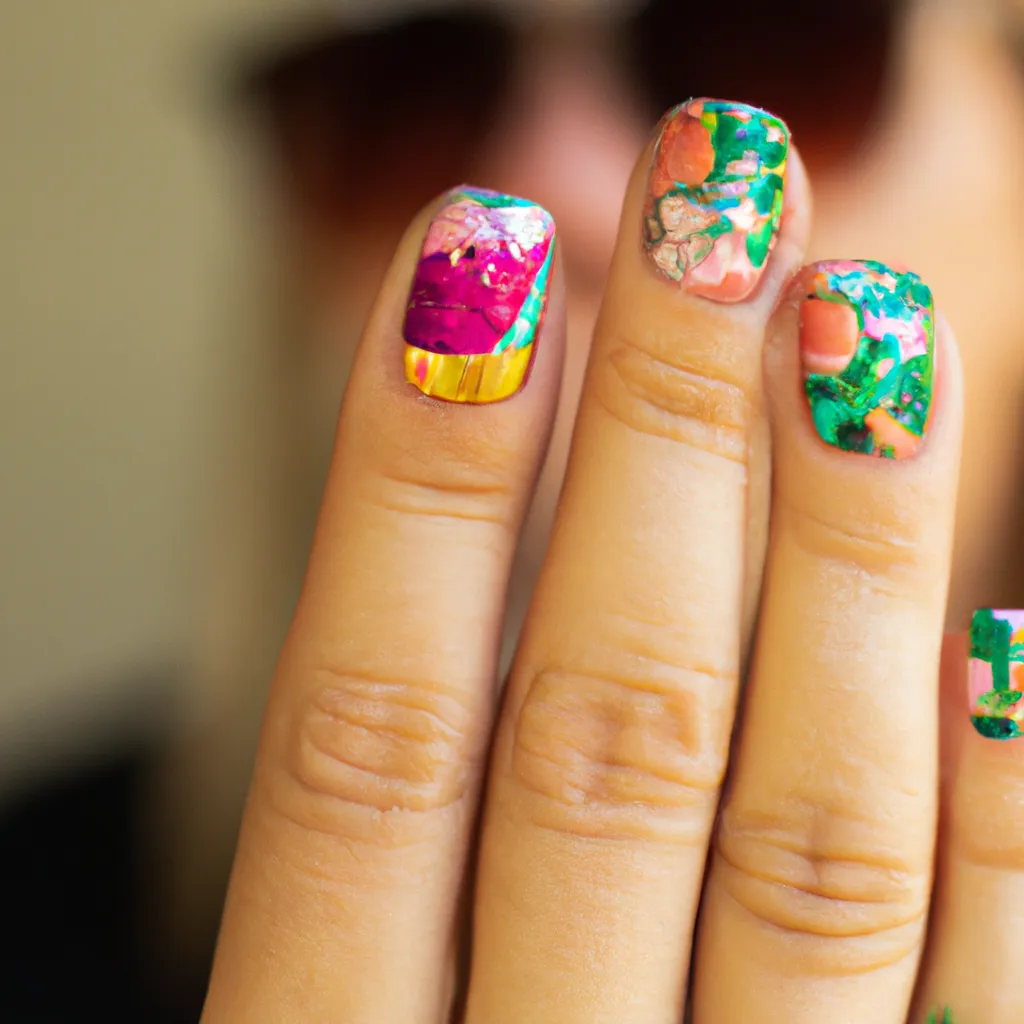 Imágenes de uñas decoradas para el verano, colores vibrantes y diseños divertidos