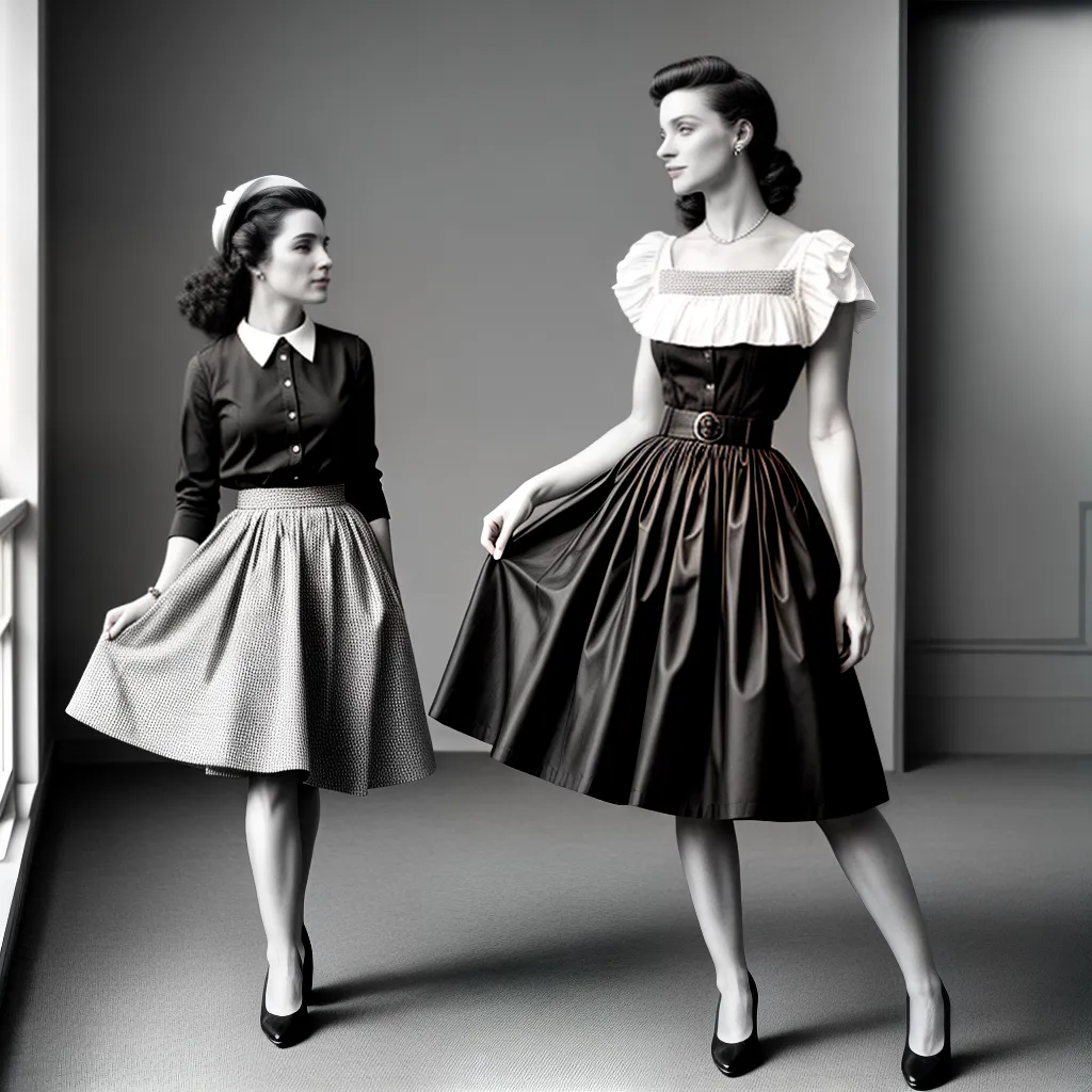 Vestido redondo de mujer elegante 1950